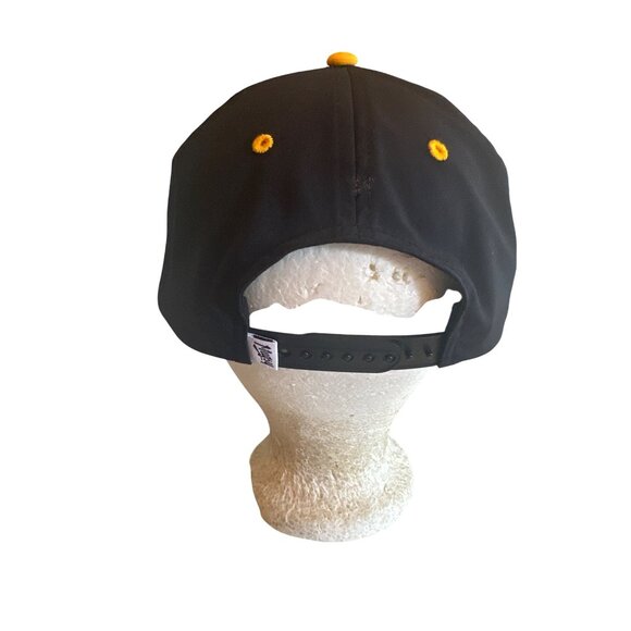 Mugsy Adjustable Snapback Hat Navy W/ Yellow Accents Embroidered Logo Polyester - Picture 3 of 5